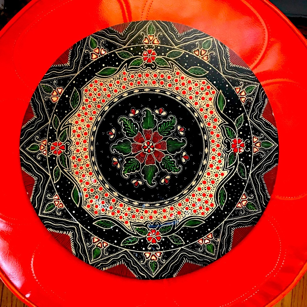 Cute Boho Floral Mandala Hand Painted Wood Decor